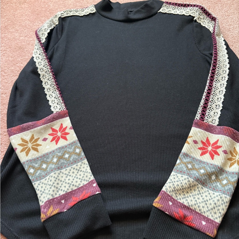 Maurices Black and Red Long Sleeve Tee